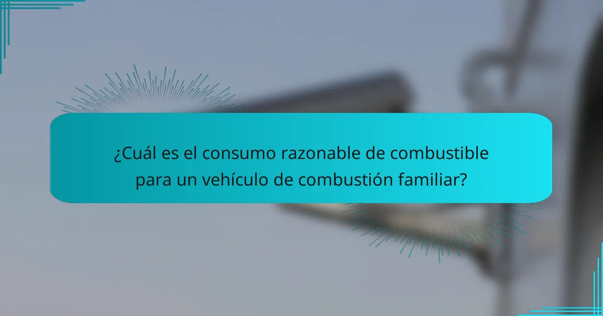 ¿Cuál es el consumo razonable de combustible para un vehículo de combustión familiar?
