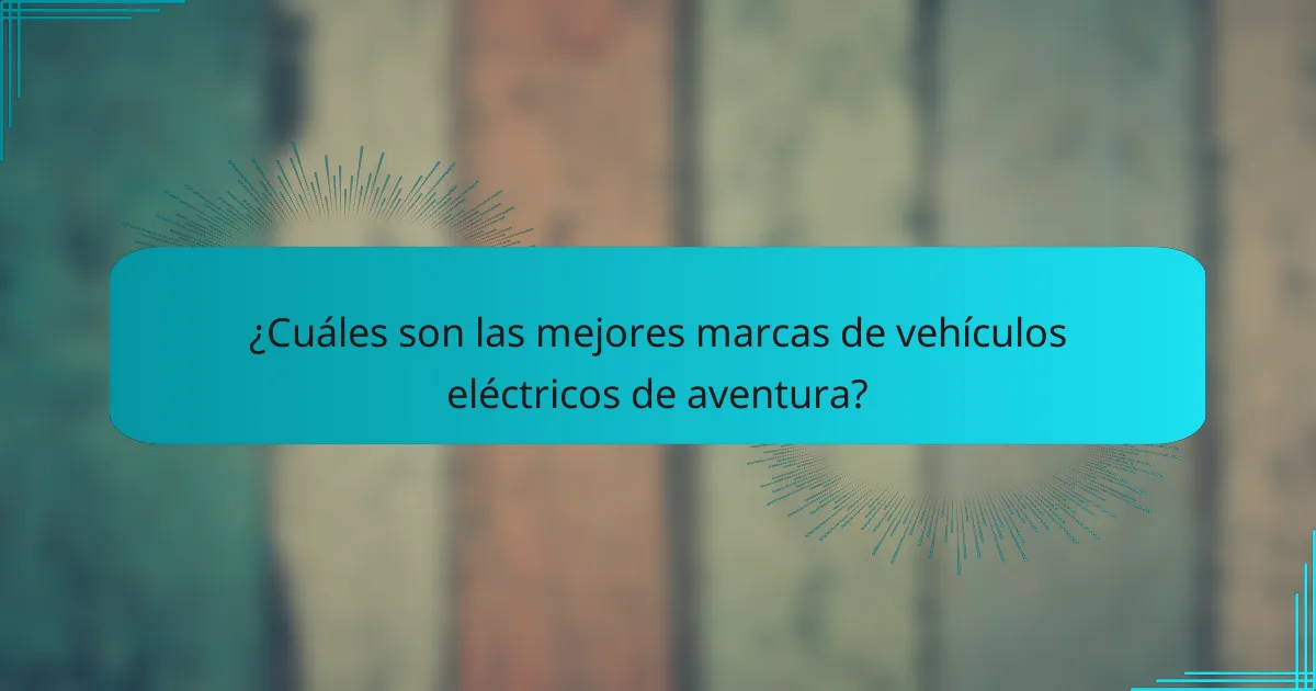 ¿Cuáles son las mejores marcas de vehículos eléctricos de aventura?