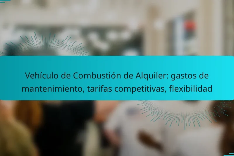 Vehículo de Combustión de Alquiler: gastos de mantenimiento, tarifas competitivas, flexibilidad