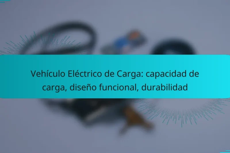 Vehículo Eléctrico de Carga: capacidad de carga, diseño funcional, durabilidad