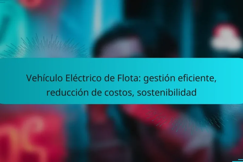 Vehículo Eléctrico de Flota: gestión eficiente, reducción de costos, sostenibilidad