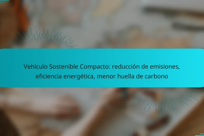 Vehículo Sostenible Compacto: reducción de emisiones, eficiencia energética, menor huella de carbono