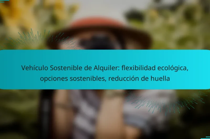 Vehículo Sostenible de Alquiler: flexibilidad ecológica, opciones sostenibles, reducción de huella
