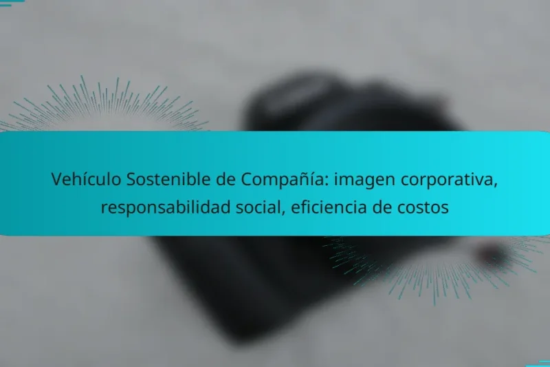 Vehículo Sostenible de Compañía: imagen corporativa, responsabilidad social, eficiencia de costos