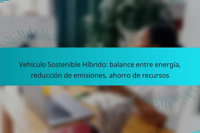 Vehículo Sostenible Híbrido: balance entre energía, reducción de emisiones, ahorro de recursos