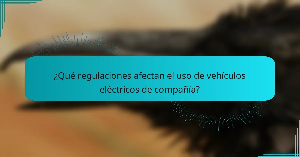 ¿Qué regulaciones afectan el uso de vehículos eléctricos de compañía?